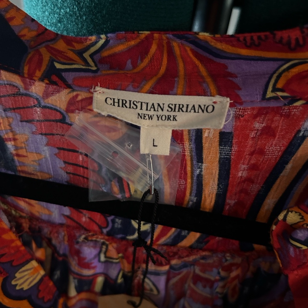 Christian Siriano Red and Purple Patterned Blouse - Picture 2 of 3